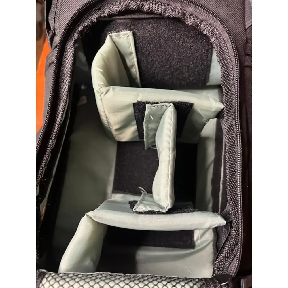 VIVITAR DSLR Camera Backpack Bag Black Padded Case w/ Rain Fly Tripod Pocket